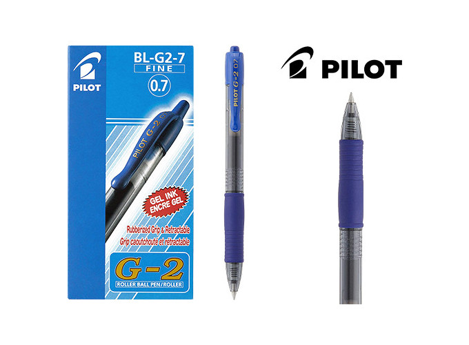 PILOT BILLE RETRACTABLE GEL G2 0,7 BLEU (12)