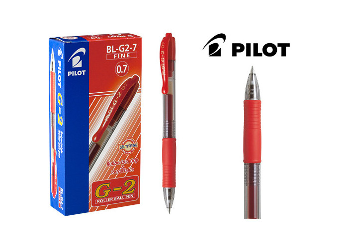 PILOT BILLE RETRACTABLE GEL G2 0,7 ROUGE (12)