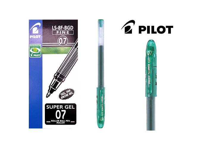 PILOT LS-8F-BG BILLE SUPER GEL 0.7 NOIR (12)