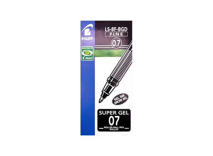 PILOT LS-8F-BG BILLE SUPER GEL 0.7 NOIR (12)