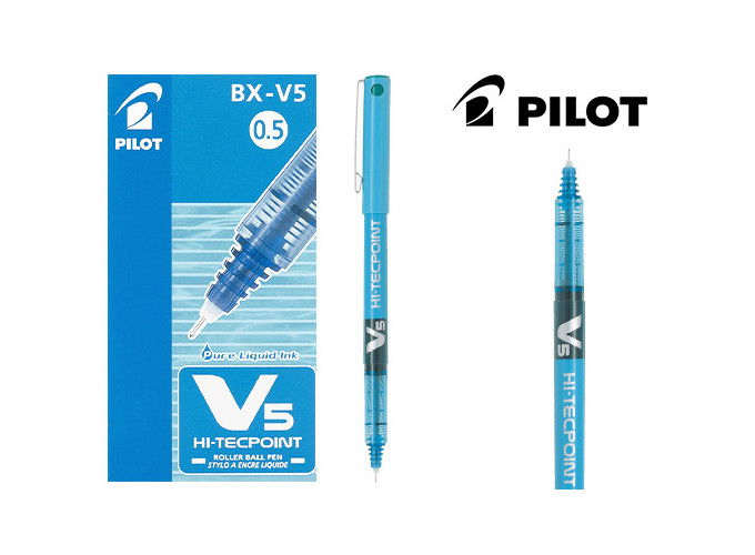 PILOT ROLLER ENCRE LIQ. HI-TECPOINT V5 BLEU (12)