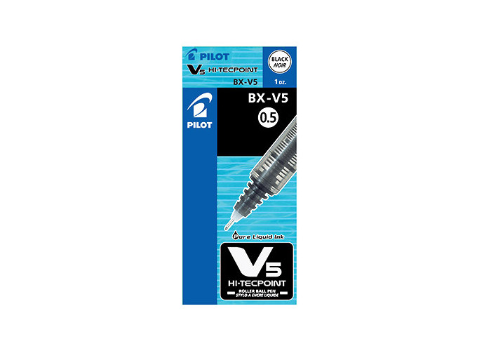 PILOT ROLLER ENCRE LIQ. HI-TECPOINT V5 NOIR (12)