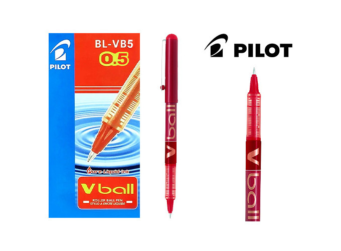 PILOT ROLLER PTE METAL V-BALL 0,5 ROUGE (12)