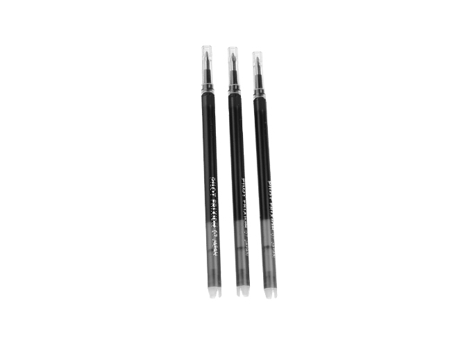 PILOT SET 3 RECH.0.7mm ROLLER  FRIXION   NOIR (12)