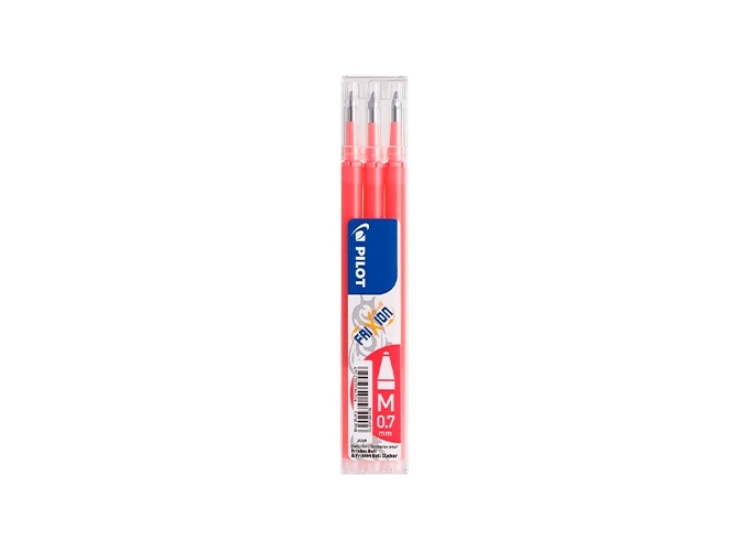 PILOT SET 3 RECH.0.7mm ROLLER  FRIXION  ROUGE (12)