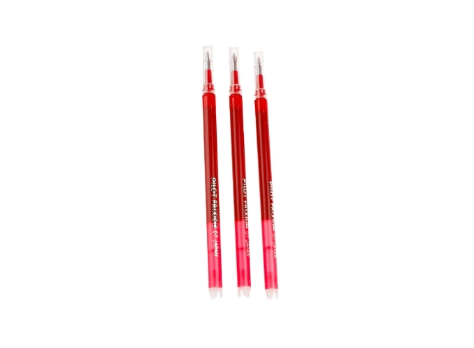 PILOT SET 3 RECH.0.7mm ROLLER  FRIXION  ROUGE (12)