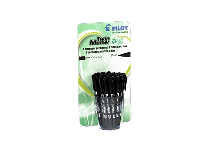 PILOT TWIN MARKER 2 POINTES FIN MOYEN NOIR (PR.30)