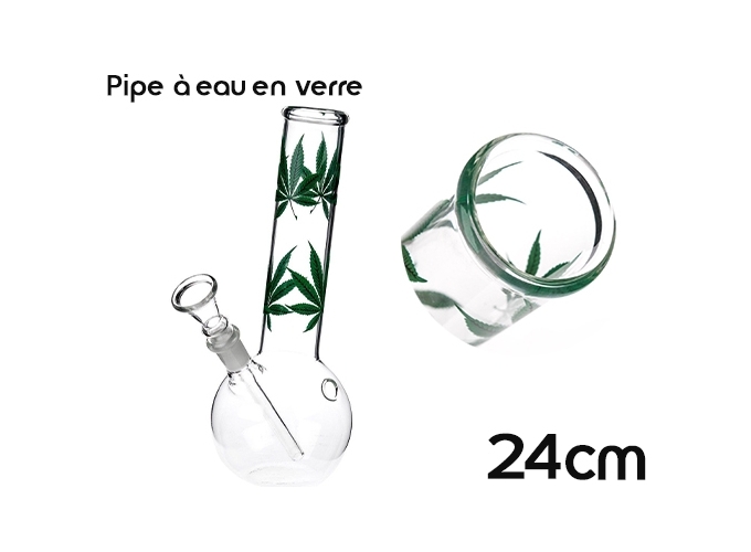 PIPE A EAU EN VERRE MULTILEAF DE 24CM (1)