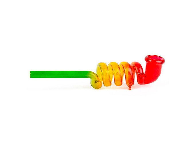 PIPE VERRE RASTA SPIRALE DE 13.5 CM (1)