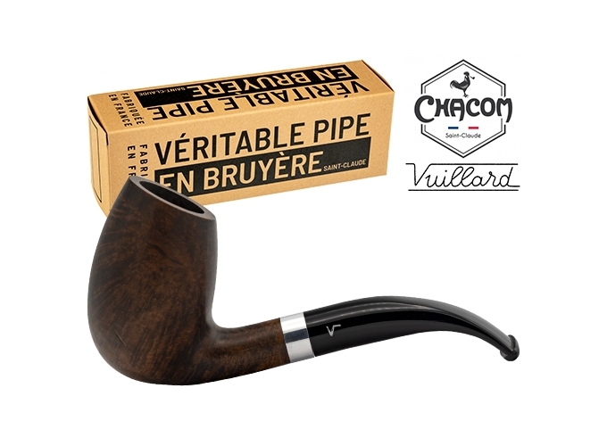 PIPE VUILLARD BAGUEES MARRON CLAIR COURBE  (1)