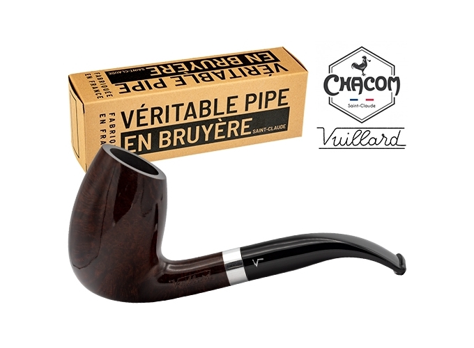 PIPE VUILLARD BAGUEES MARRON FONCE COURBE  (1)