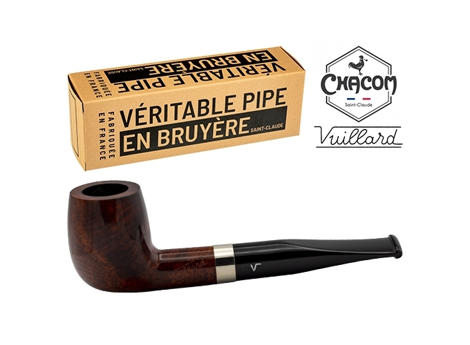 PIPE VUILLARD BAGUEES MARRON FONCE DROITE  (1)