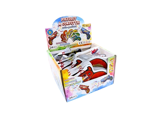 PISTOLET AUTOGONFLANT AVEC CONFETTIS (24)