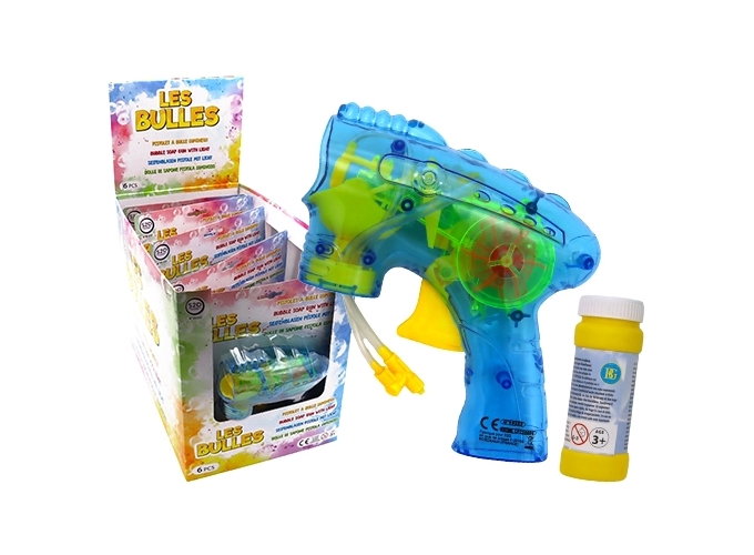 PISTOLET BULLE DE SAVON 15CM LUMINEUX (PR. 6)