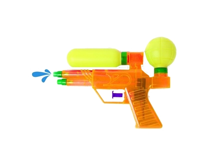 PISTOLET EAU DOUBLE JETS 17CM 2 RESERVOIRS  (24)