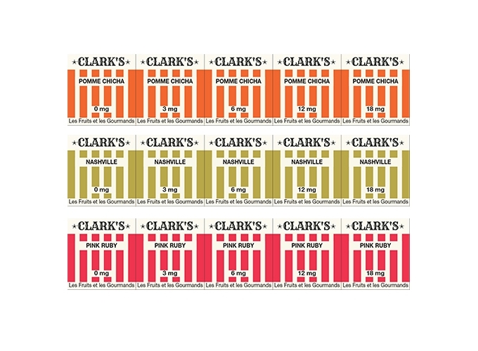 PLANCHE D'ETIQUETTES SAVEURS CLARK'S