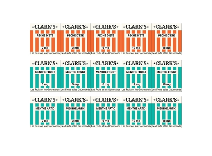 PLANCHE D'ETIQUETTES SAVEURS CLARK'S