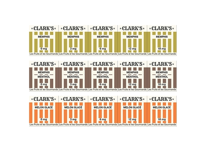 PLANCHE D'ETIQUETTES SAVEURS CLARK'S