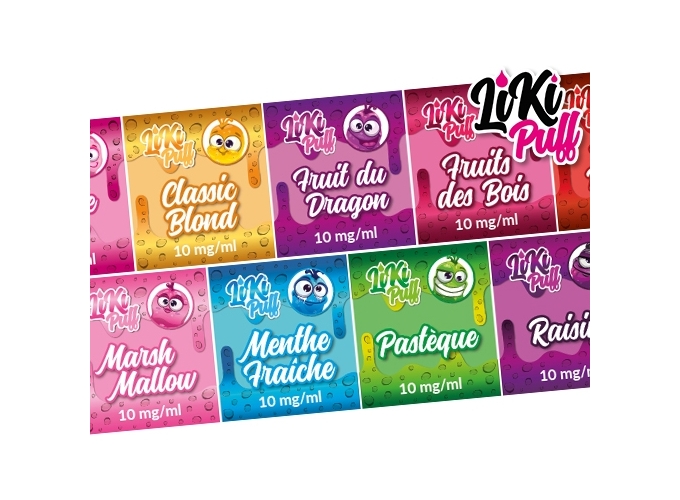 PLANCHE ETIQUETTES LIKKI PUFF 10 ML