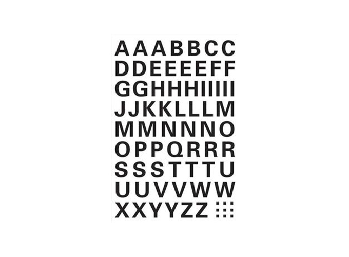 *POCH. 1 PLANCHE ETIQ.PVC LETTRES ASS. 10 mm  (10)