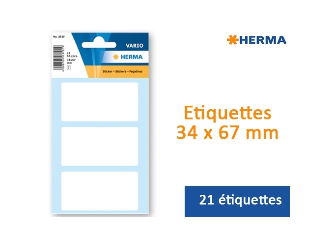 POCH.  21 ETIQUETTES BLANCHES 34 X 67 mm   (10)