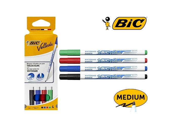 POCH. 4 FEUTRES EFFAC. VELLEDA FIN B N V R