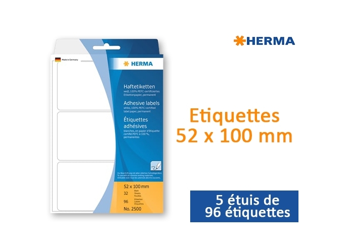 POCH.  96 ETIQUETTES 52X100MM (10)