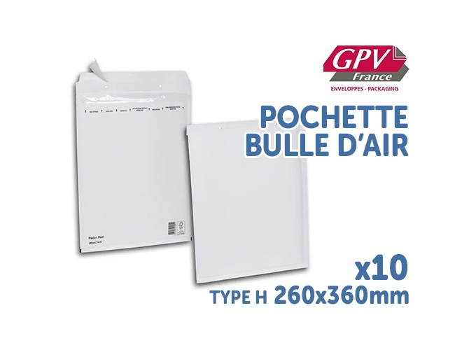 POCH. BULLE D'AIR 270X360 AC. BANDE SILIC. (10)