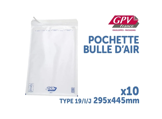 POCH. BULLE D'AIR 295X445 AC. BANDE SILIC. (10)