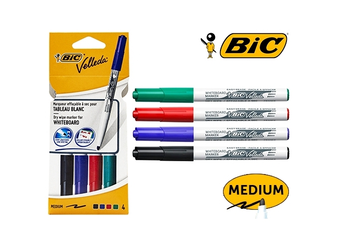 POCHETTE 4 FEUTRES EFFAC. VELLEDA 1741 B N R V (6)