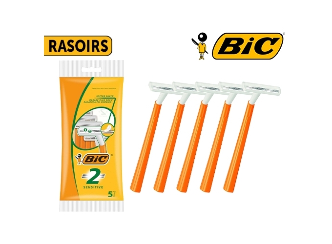 POCHETTE 5 RASOIRS BIC BI-LAME SENSITIVE 2 (BT.20)