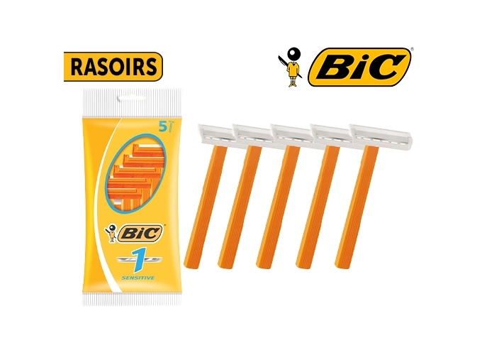 POCHETTE 5 RASOIRS BIC ORANGE SENSITIVE 1 (40)