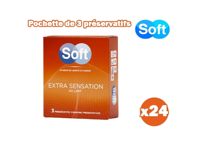 POCHETTE DE 3 PRESERVATIFS EXTRA SENSATION (24)