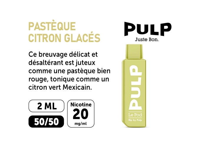 POD POUR FLIP BY PULP PASTÉQUE CITRON ICE 20 MG ML