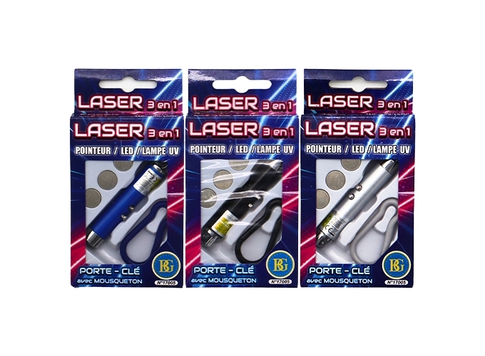 POINTEUR LASER 7CM 3 EN 1 CLASSE 2  ASS. (24)