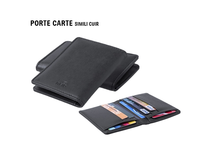 PORTE - CARTES RFID SIMILI CUIR NOIR   BOITE (1)