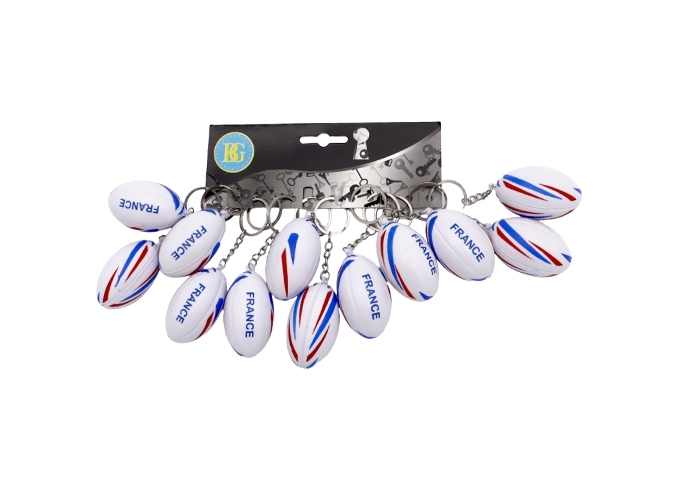PORTE-CLE BALLON RUGBY FRANCE 6.5cm ( 2X12 )