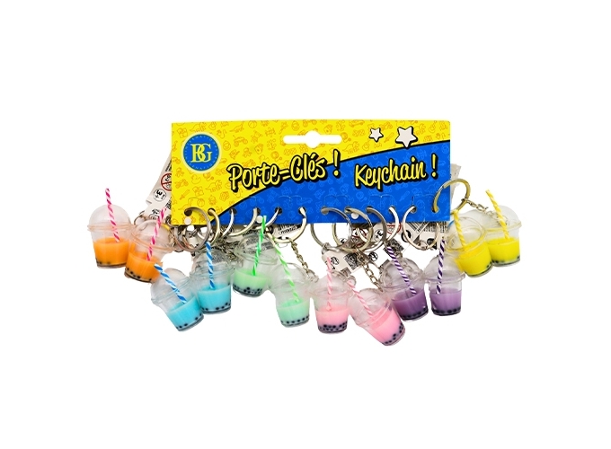 PORTE-CLES BUBBLE CUP 5CM 6 COULEURS ASS (12)