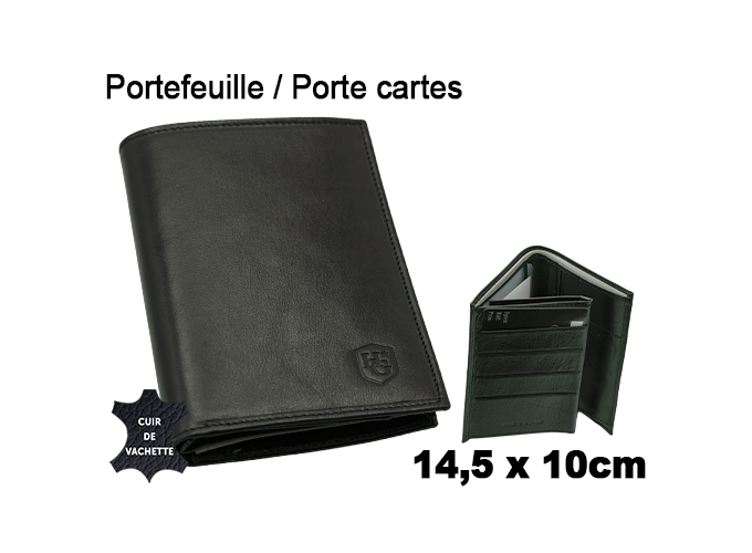 PORTEF.   P-CTES 14.5X10.5CM CUIR VACH.NOIR (1)