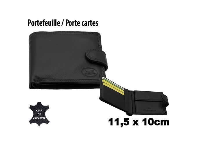 PORTEF. PO.-CTES 11.5X10X2.5CM CUIR VACH. NOIR (1)