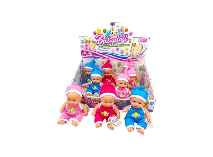 *POUPEE BEBE 19CM BONNET 3C ASS. (PR.12)