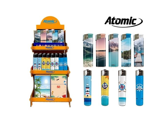 PRES. CARTON 3 ETAGES ATOMIC  98 BRIQUETS 12 ETUIS