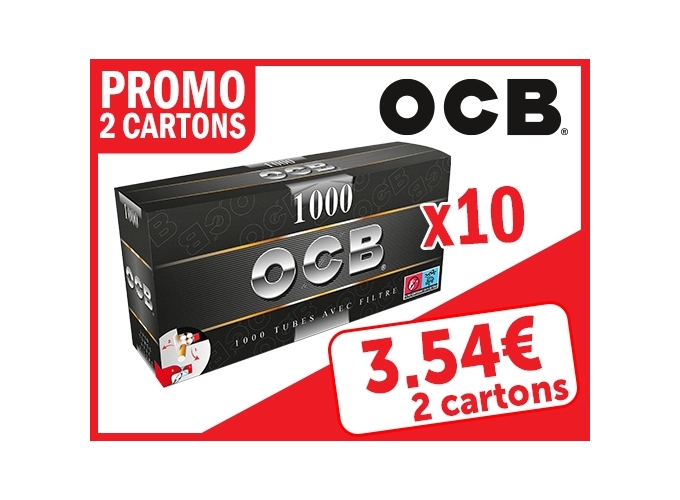 PROMO 2 CARTONS DE 10 BTES DE 1000 TUBES OCB (1)