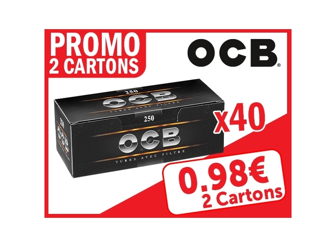 PROMO 2 CARTONS DE 40 BTES DE 250 TUBES OCB (1)