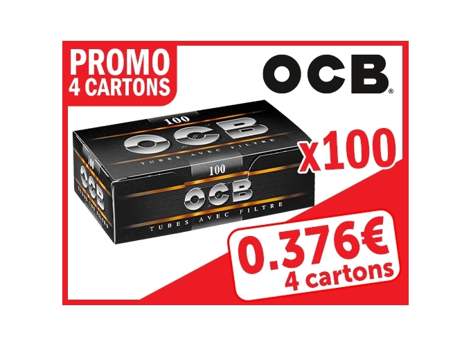 PROMO 4 CARTONS DE 100 BTES DE 100 TUBES OCB (1)