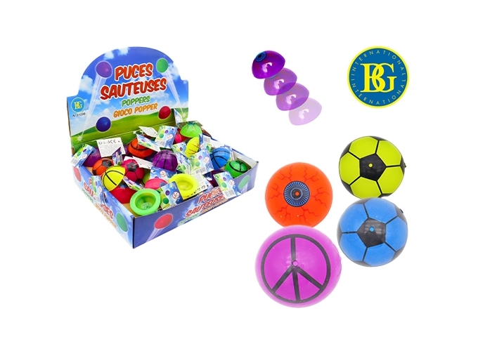 PUCE SAUTEUSE 4.5CM 6 COULEURS ASSORTIES (PR.48)