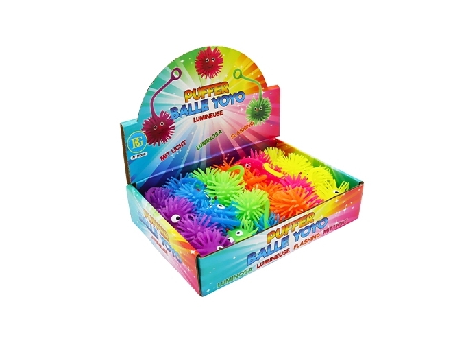 PUFFER VISAGE YOYO 5CM AVEC PILES 6 CLRS ASS (24)