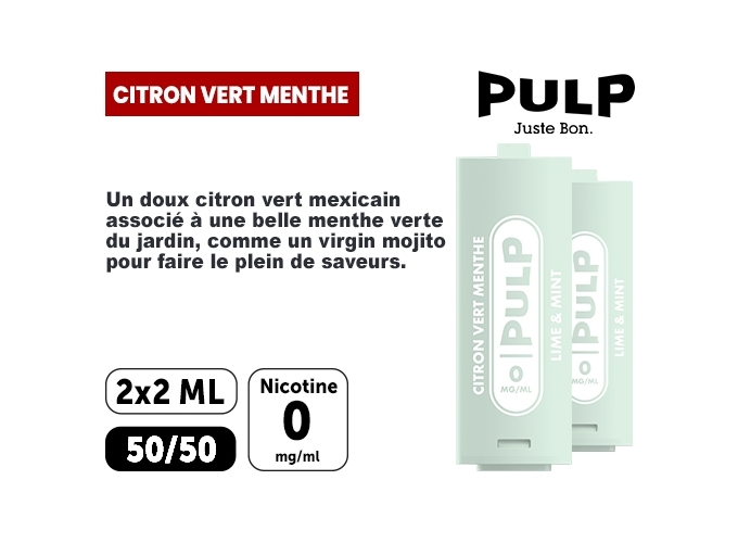 PULP  2 POD CITRON VERT MENTHE 00 MG