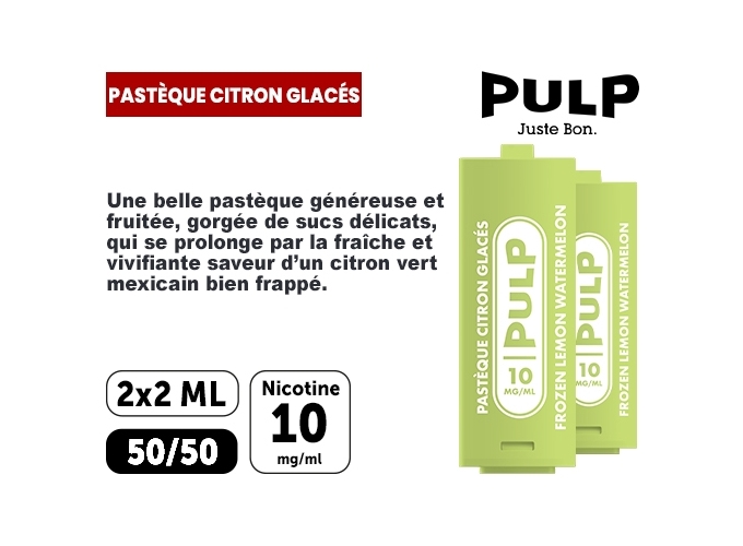 PULP  2 POD PASTEQUE CITRON 10 MG