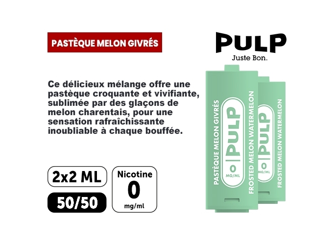 PULP  2 POD PASTEQUE MELON GIVRÉ 00 MG